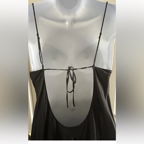 Y2K Victoria’s Secret Silk Black Draped Bias Cut Vintage Mini Gown Slip Dress M